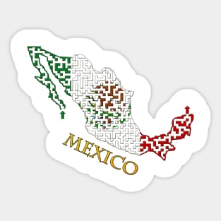 Mexico Outline Maze & Labyrinth Sticker